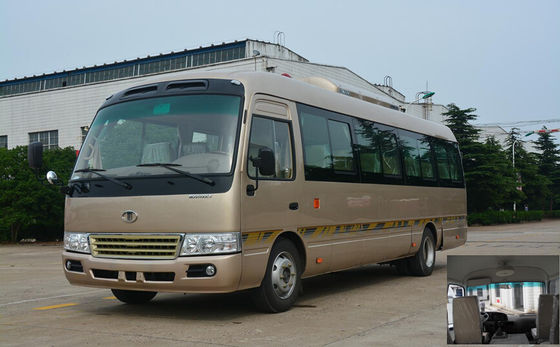چین درب اتوماتیک Coaster Minibus 23 مسافر مینی اتوبوس نام تجاری قابل تنظیم مشتری تامین کننده